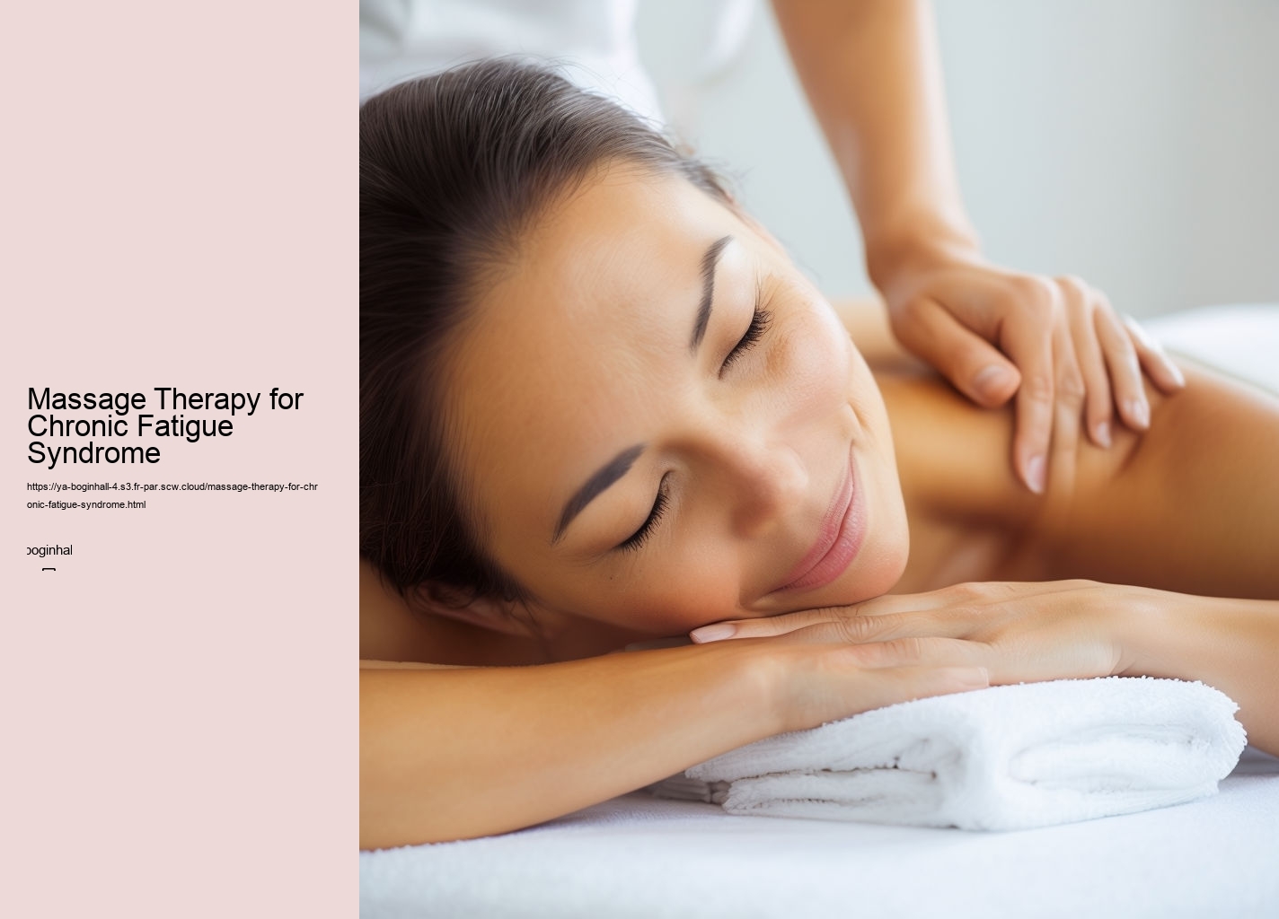 Massage Therapy for Chronic Fatigue Syndrome